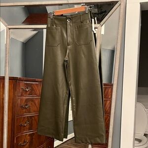 Anthropologie Maeve The Colette Faux Leather Pants in Olive